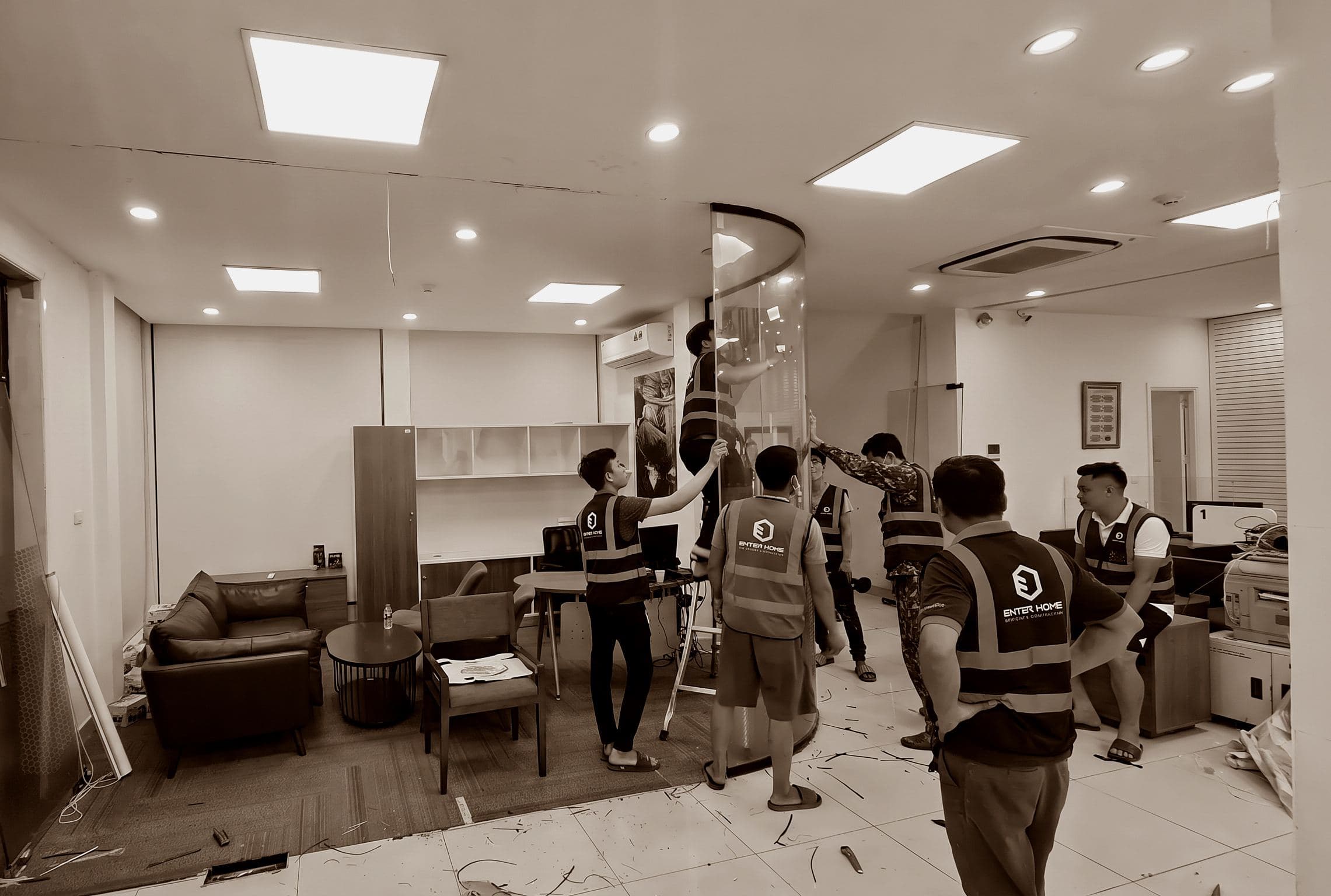 Phòng giao dịch VIB — Quá trình thi công 2